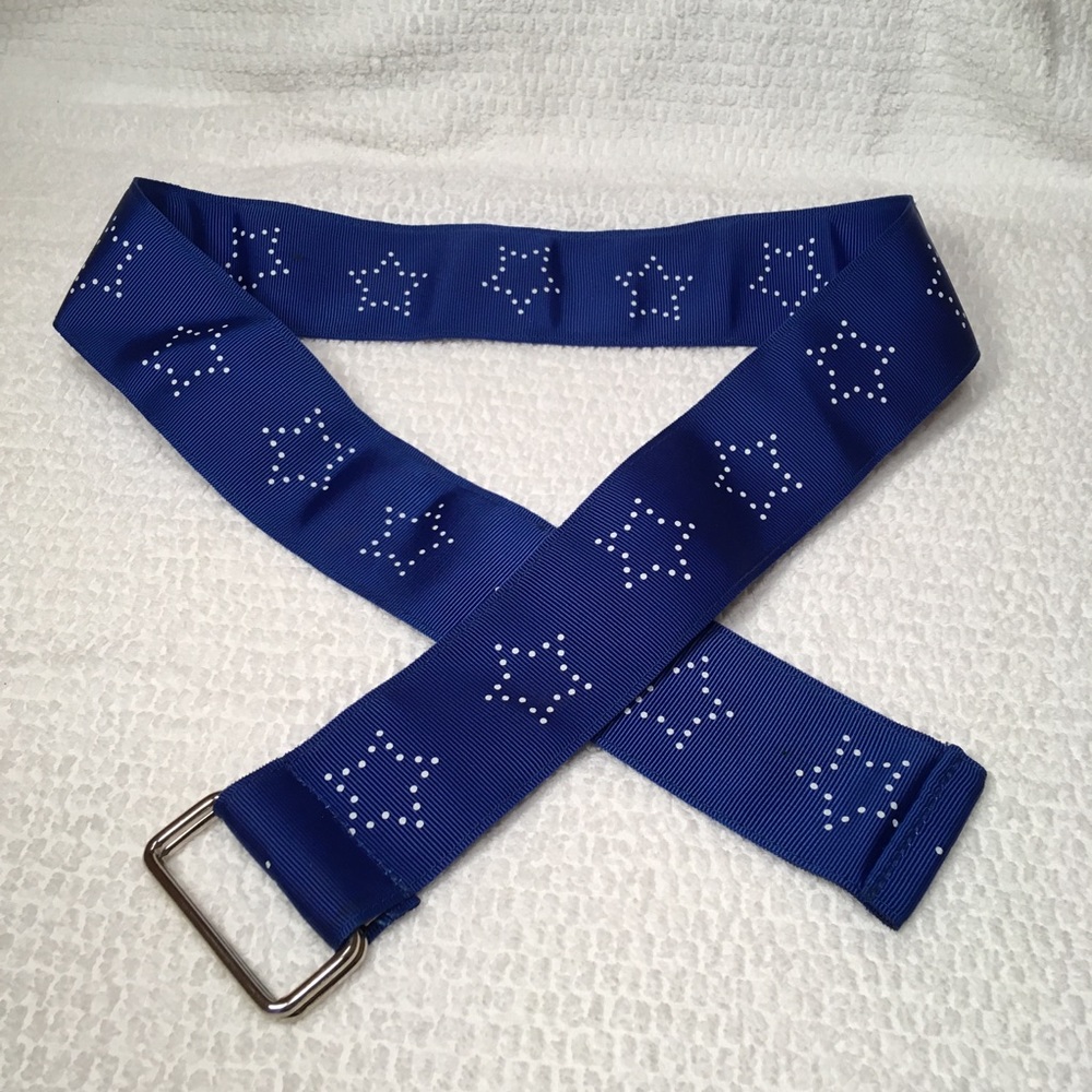 SOLD✨NWOT Vintage Royal Blue Stars D-Ring Belt - Picture 5 of 8